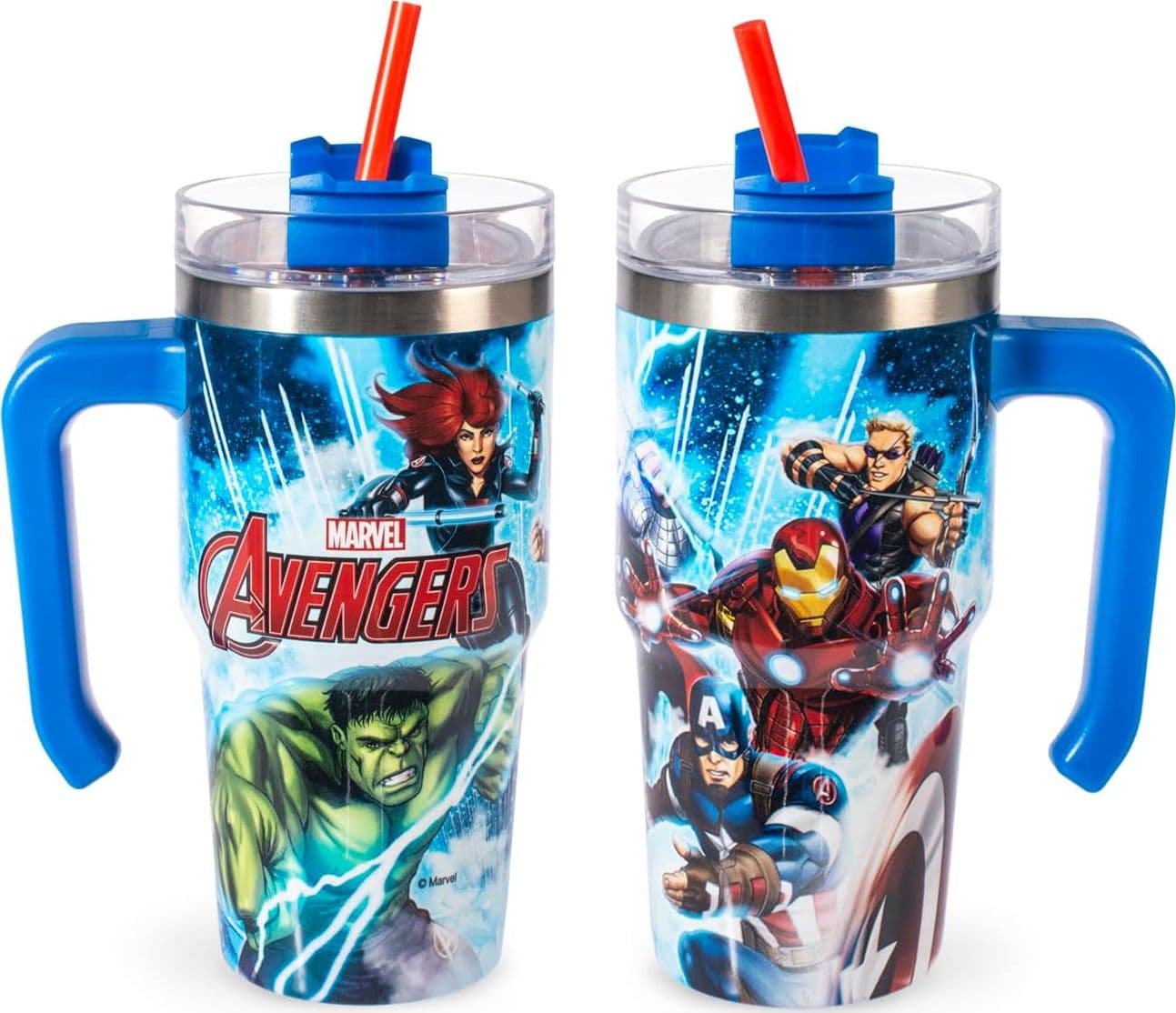 Tazza termica mug con cannuccia inox (600ml) MARVEL AVENGERSH&H