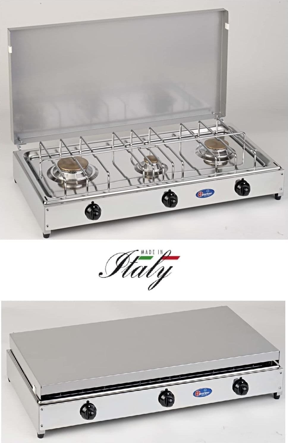 CFParker Fornello a Gas 3 Fuochi Gpl / Metano con Piano in Acciaio Inox e Valvola di Sicurezza mod. 5523RSG in Autocategorizzazione Elettroccasione - Terlizzi, commercioVirtuoso.it