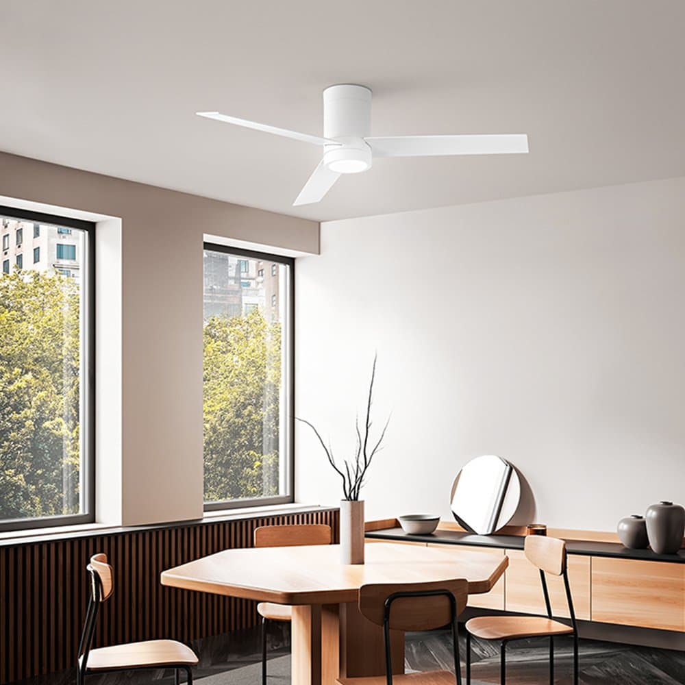 Ventilatore Metallo Bianco Opaco Led 18W 3 Pale Legno Bianco Noce Chiaro Antares in Ventilatori da soffitto LuceArt - Montecorvino Pugliano, commercioVirtuoso.it