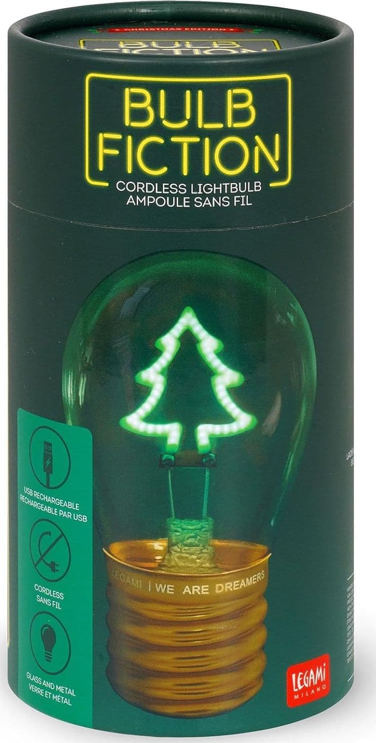 Legami Lampada da Tavolo a forma di Lampadina, For Indoor Use Only, Ricaricabile con Cavo USB, Senza Fili, Tema Xmas Tree in Lampadari Cartoleria Deja Vu - Crotone, commercioVirtuoso.it