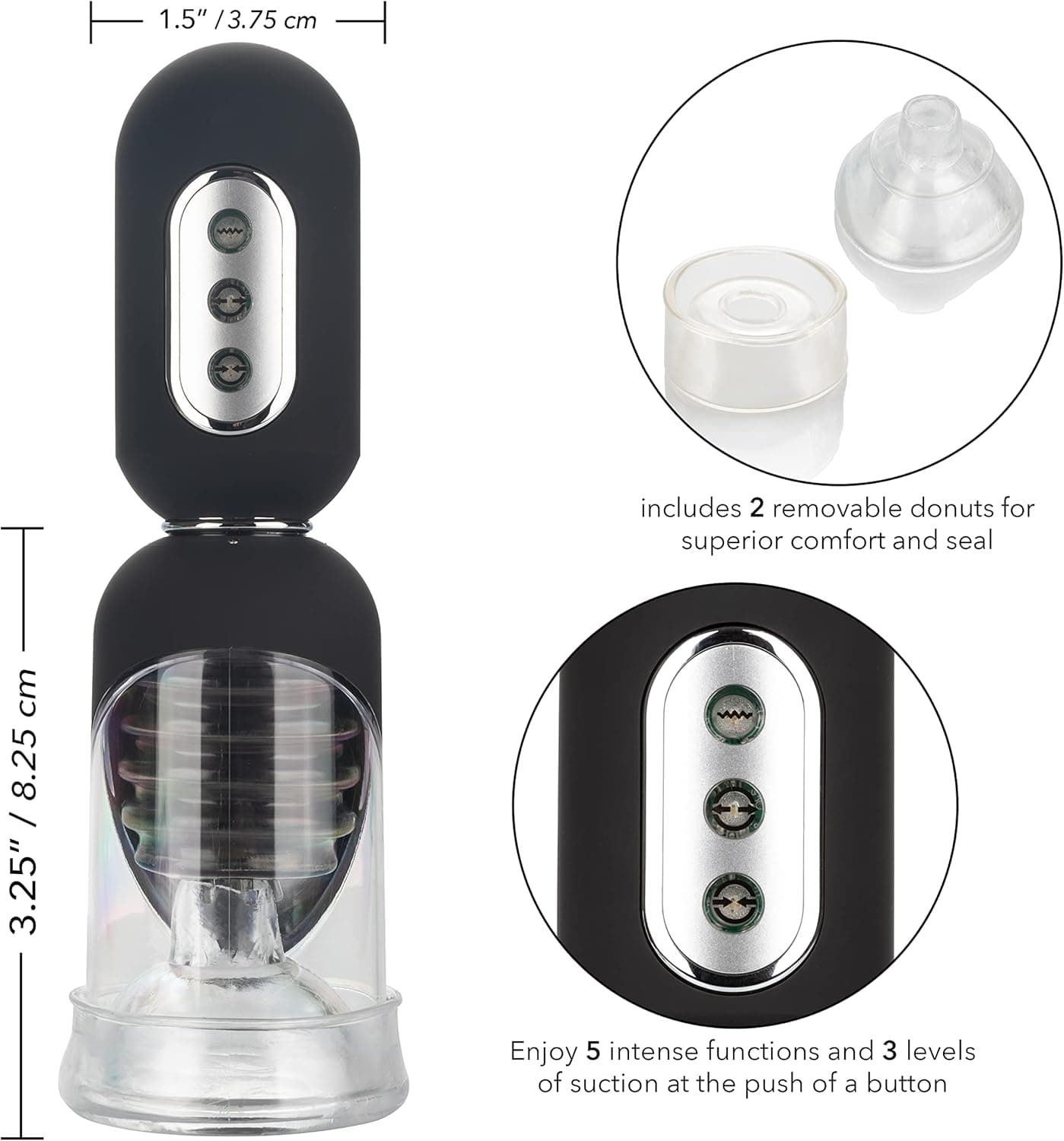 Calexotics Optimum stimolatore glande 3 x Suzioni 5 x Vibrazioni masturbatore uomo in prodotto Erosdom - Palmi, commercioVirtuoso.it