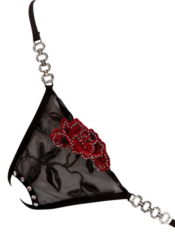 Riostring Aperto con Rosa Nero Pizzo in Accessori Mettimelo.it - Casoria, commercioVirtuoso.it