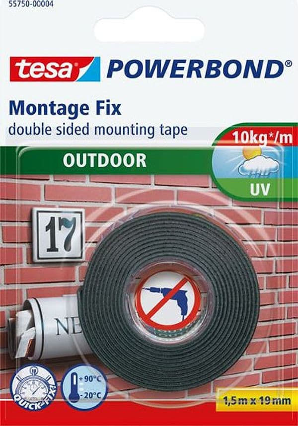 NASTRO BIADESIVO 19mmx1,5mt POWERBOND ESTERNI Tesa