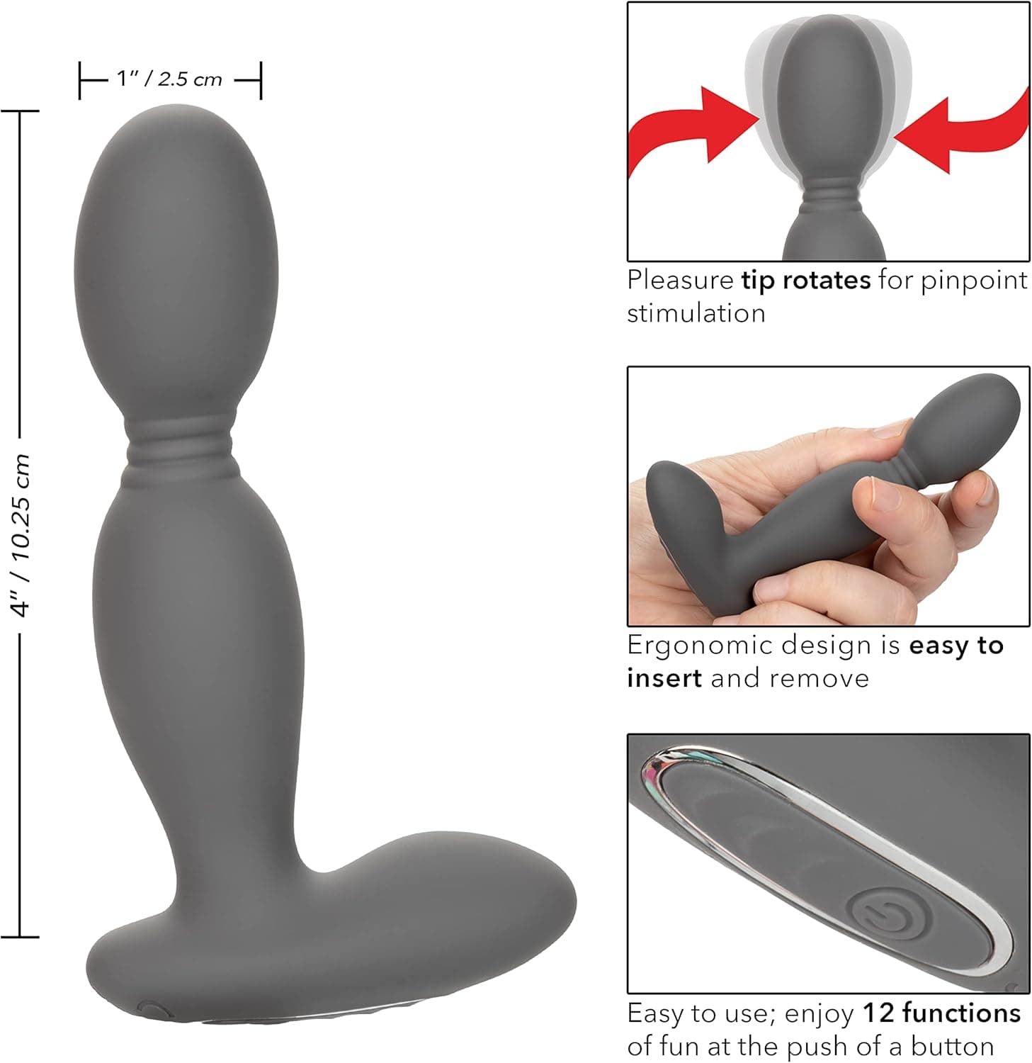 Plug Anale vibrante e testa rotante Eclipse Rotator stimolatore prostata 12 funzioni in prodotto Erosdom - Palmi, commercioVirtuoso.it