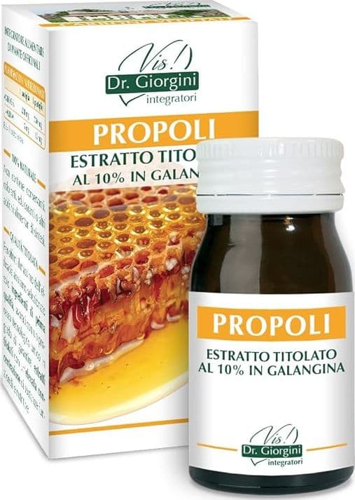Dr Giorgini Integratore Alimentare, Monocomponenti Erbe Propoli Estratto Titolato al 10% in Galangina Pastiglie - 30 g