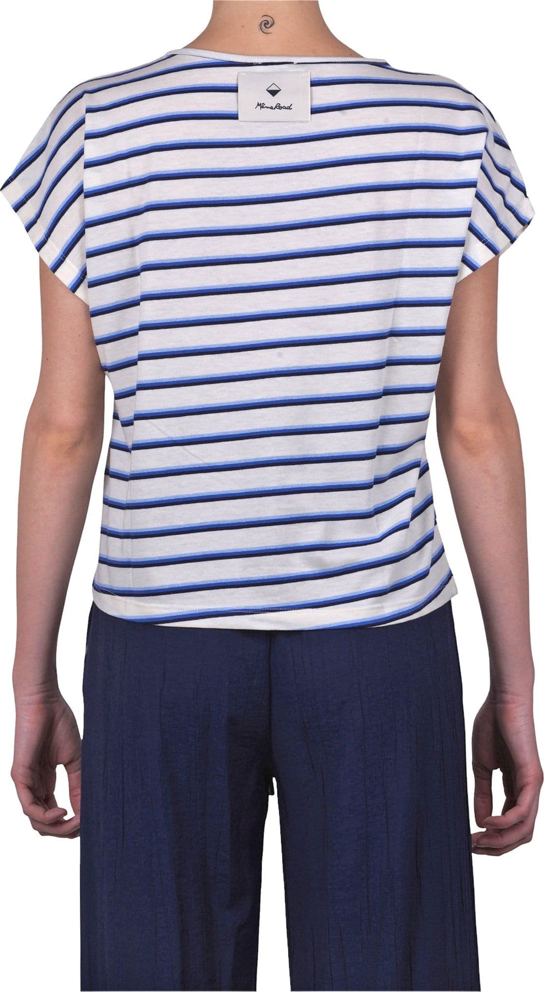 MeME ROAD Meme Road - T-shirt - 470257 - Panna/Blu da donna in T-Shirt Drestige - Casamassima, commercioVirtuoso.it