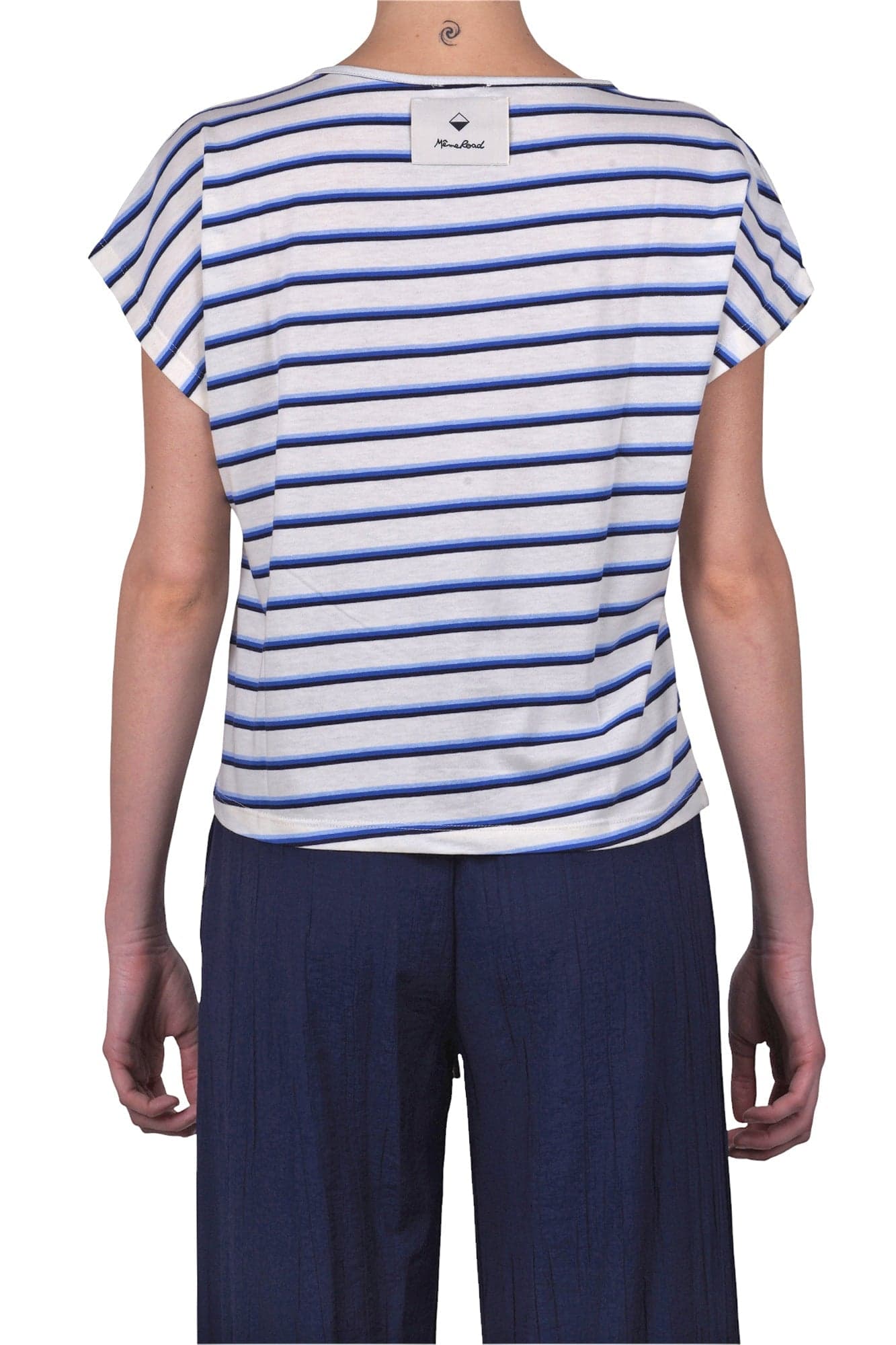 MeME ROAD Meme Road - T-shirt - 470257 - Panna/Blu da donna in T-Shirt Drestige - Casamassima, commercioVirtuoso.it