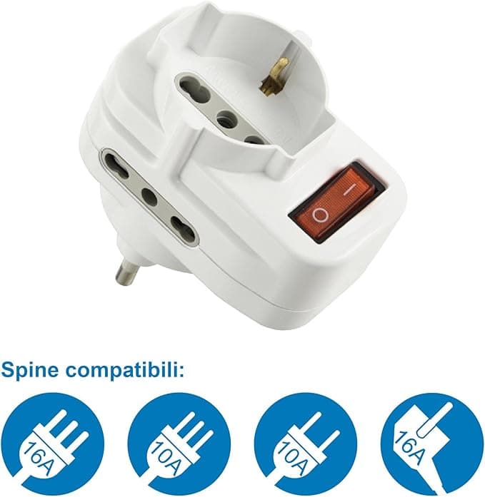 ELECTRALINE - ADATTATORE C/INTERRUTT. E SPINA ROTANTE in Multiprese Stockdoc - Terni, commercioVirtuoso.it