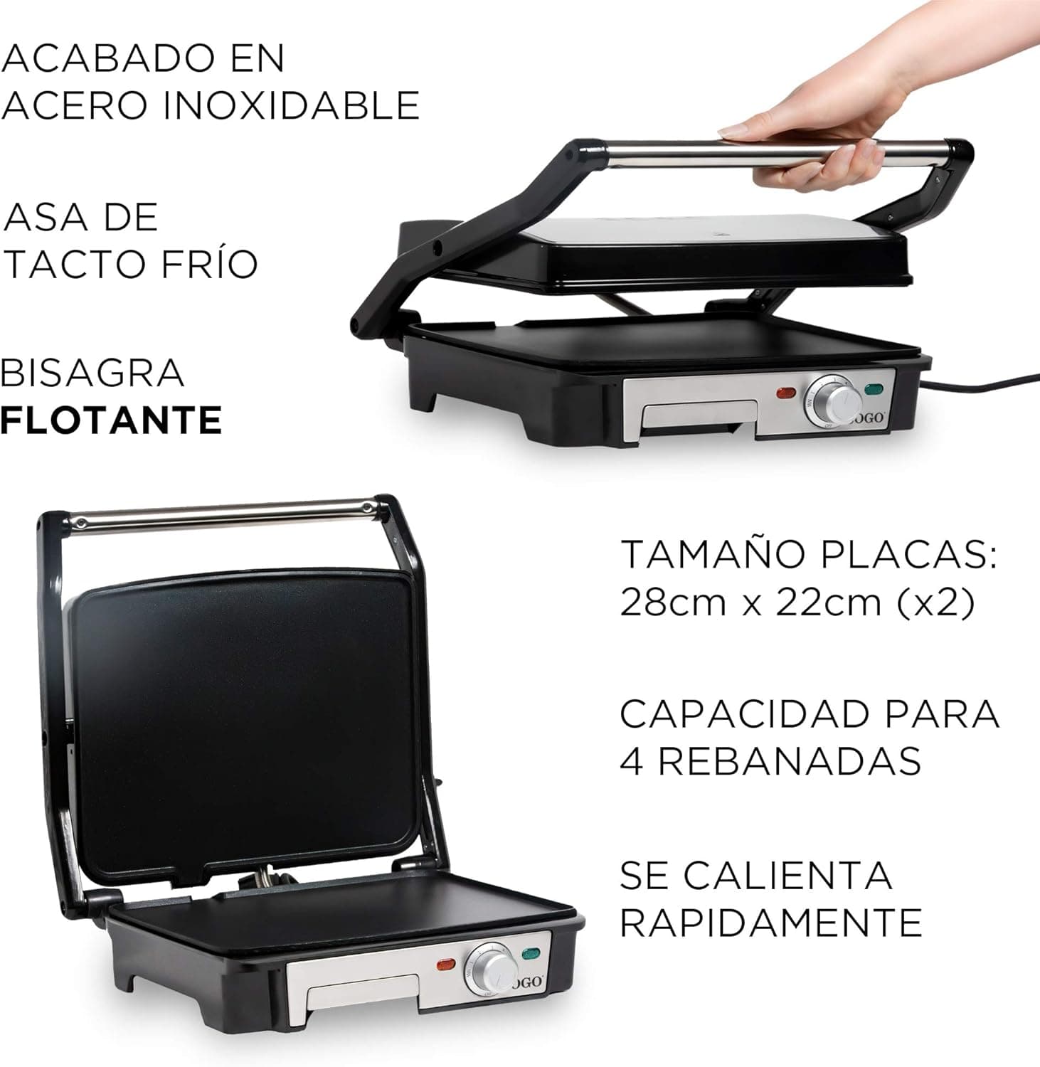 SOGO Tostapane grill 4 fette / 2000W / griglia piatta / 29*23 / 180° in Piastre tostapane SellUp - Bassano del Grappa, commercioVirtuoso.it