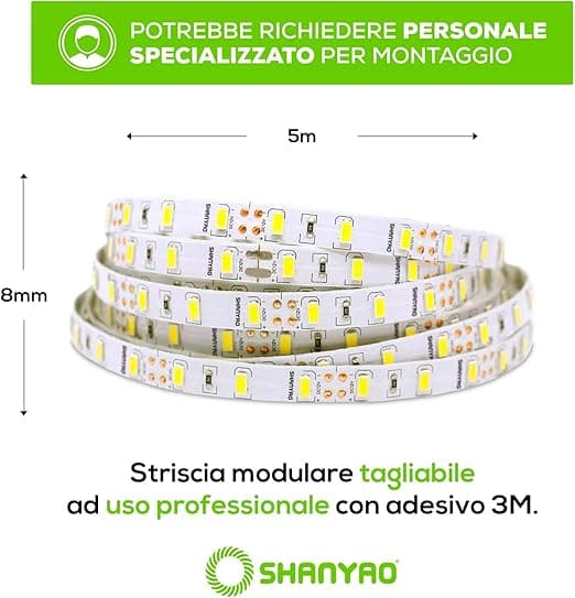 SHANYAO - SET 5 MT STRIP LED P&P 1584 LUM.L.N in Nastri LED Stockdoc - Terni, commercioVirtuoso.it