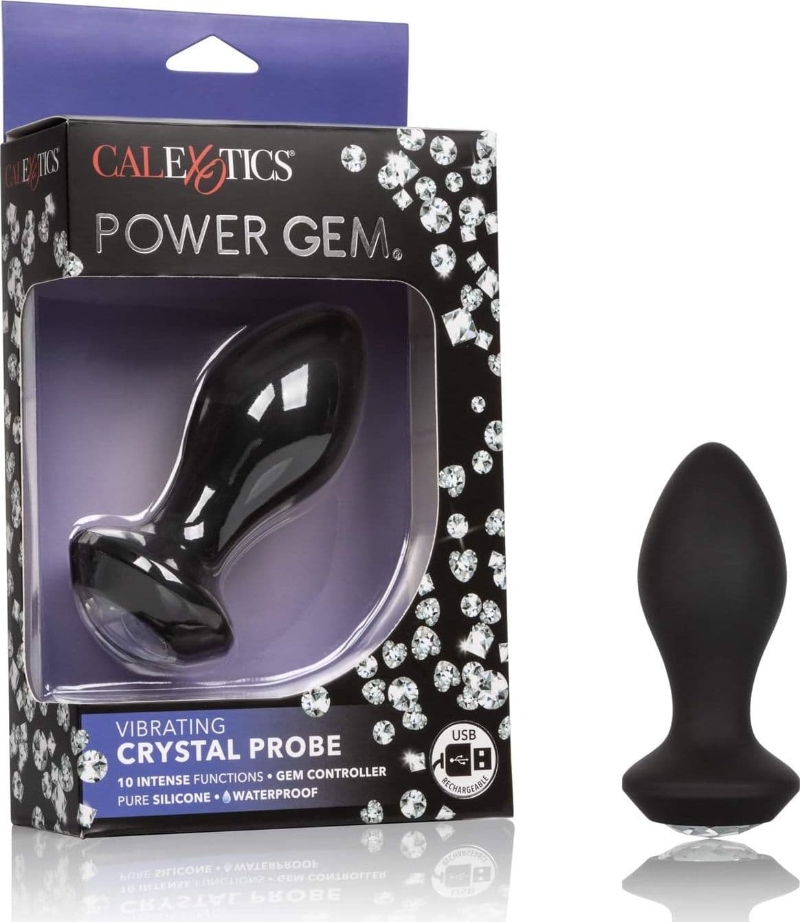 Power gem plug anale vibro 10,75 cm motore in punta nero ricaricabile silicone in prodotto Erosdom - Palmi, commercioVirtuoso.it