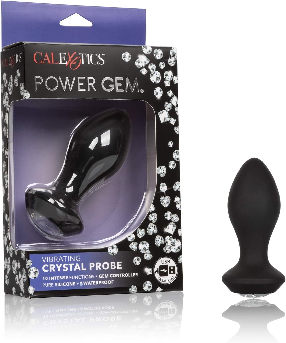 Power gem plug anale vibro 10,75 cm motore in punta nero ricaricabile silicone in prodotto Erosdom - Palmi, commercioVirtuoso.it