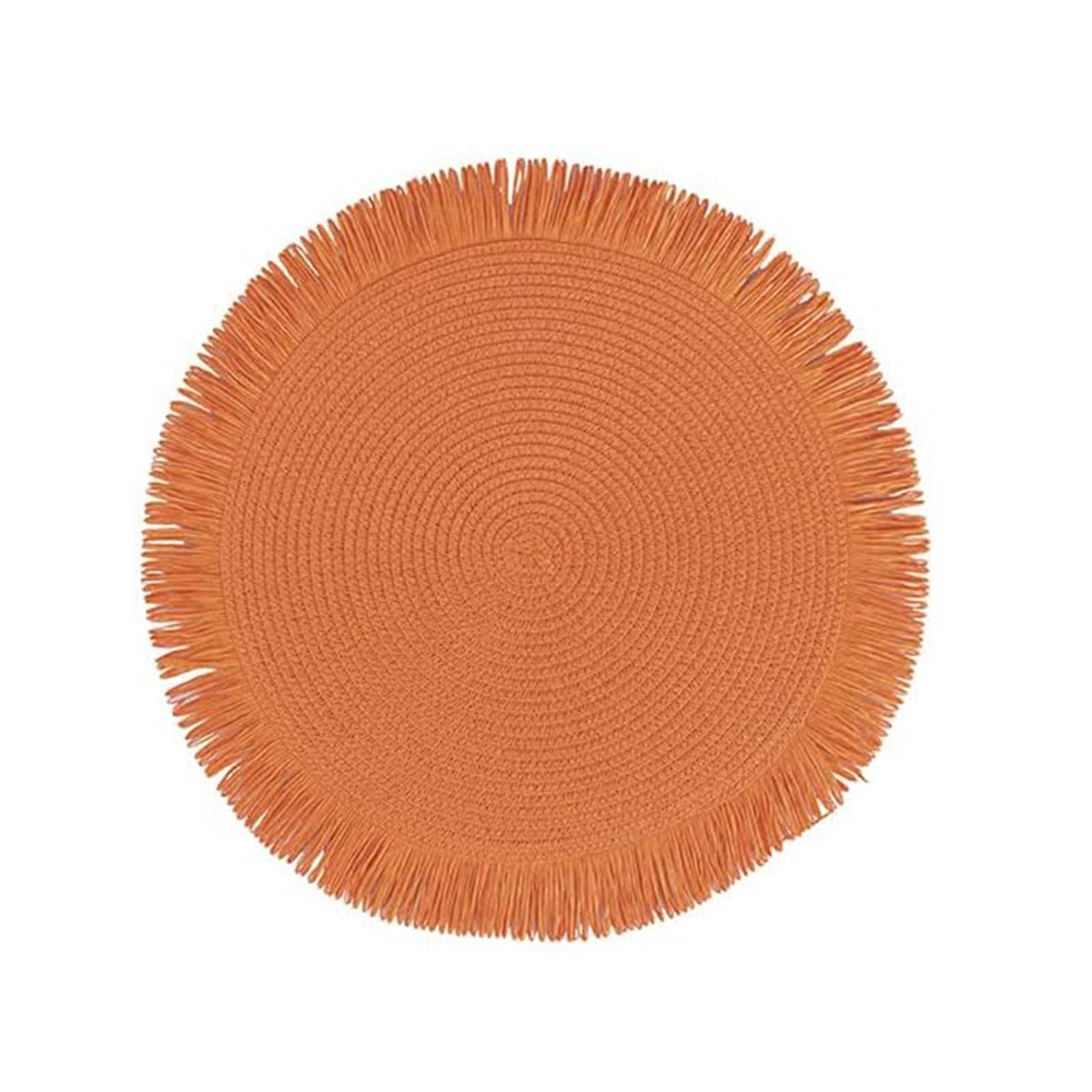 Tovaglietta rotonda in carta intrecciata da tavolo Ø 38 cm – Arancione – Koopman