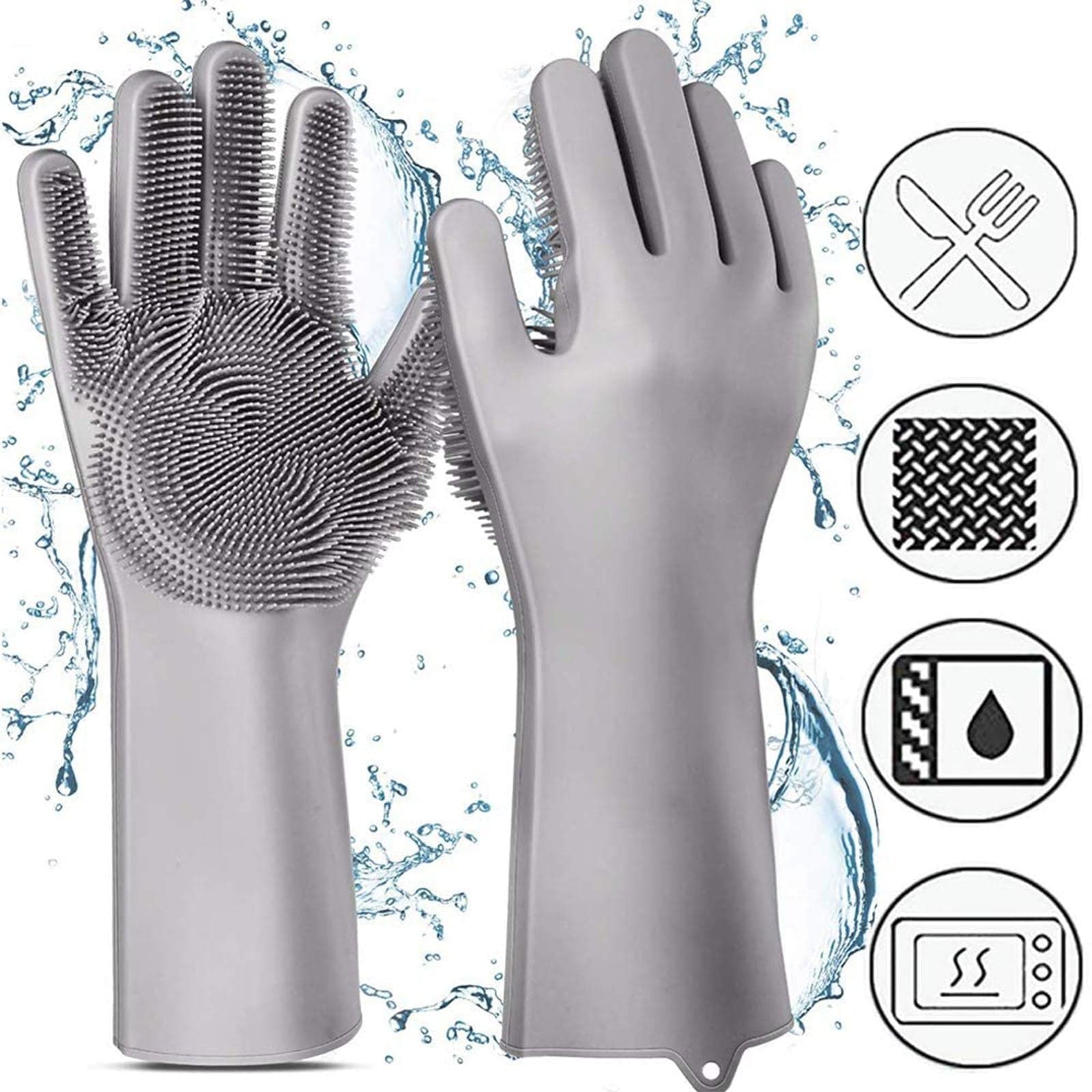 Guanti in silicone con spugna integrata per lavare i piatti da cucina in Guanti da lavoro La Zappa - Altamura, commercioVirtuoso.it