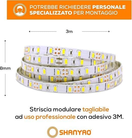 SHANYAO - SET 3 MT STRIP LED P&P 1020 LUM.L.C in Nastri LED Stockdoc - Terni, commercioVirtuoso.it