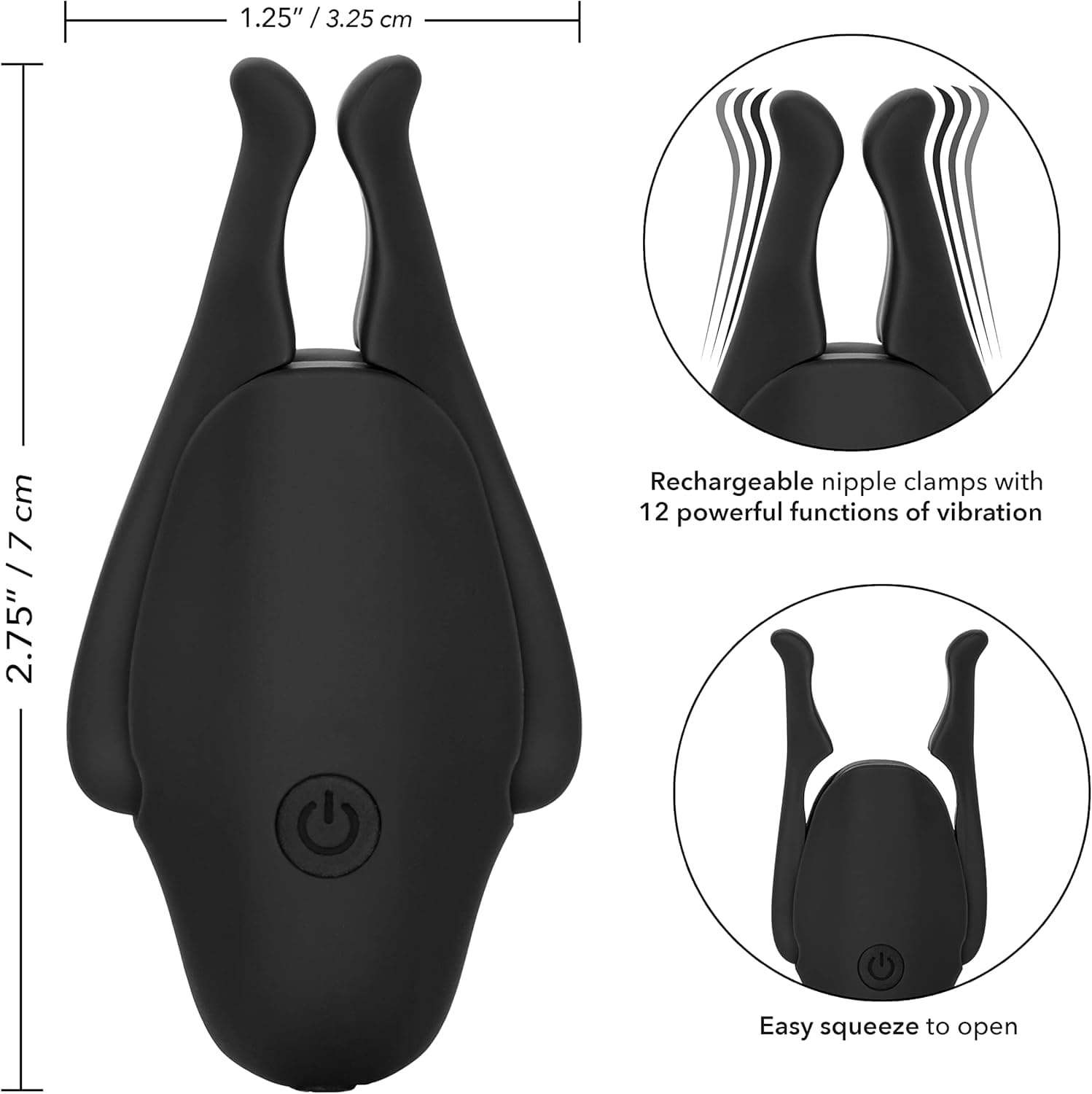 Pinzette per capezzoli vibranti 12 funzioni wireless USB Splashproof in prodotto Erosdom - Palmi, commercioVirtuoso.it