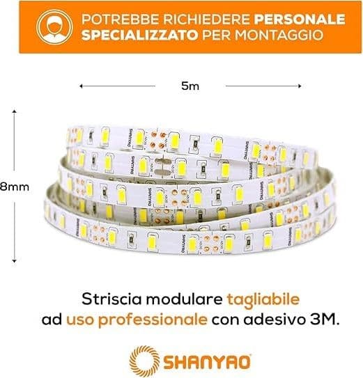 SHANYAO - SET 5 MT STRIP LED P&P 1530 LUM.L.C in Nastri LED Stockdoc - Terni, commercioVirtuoso.it