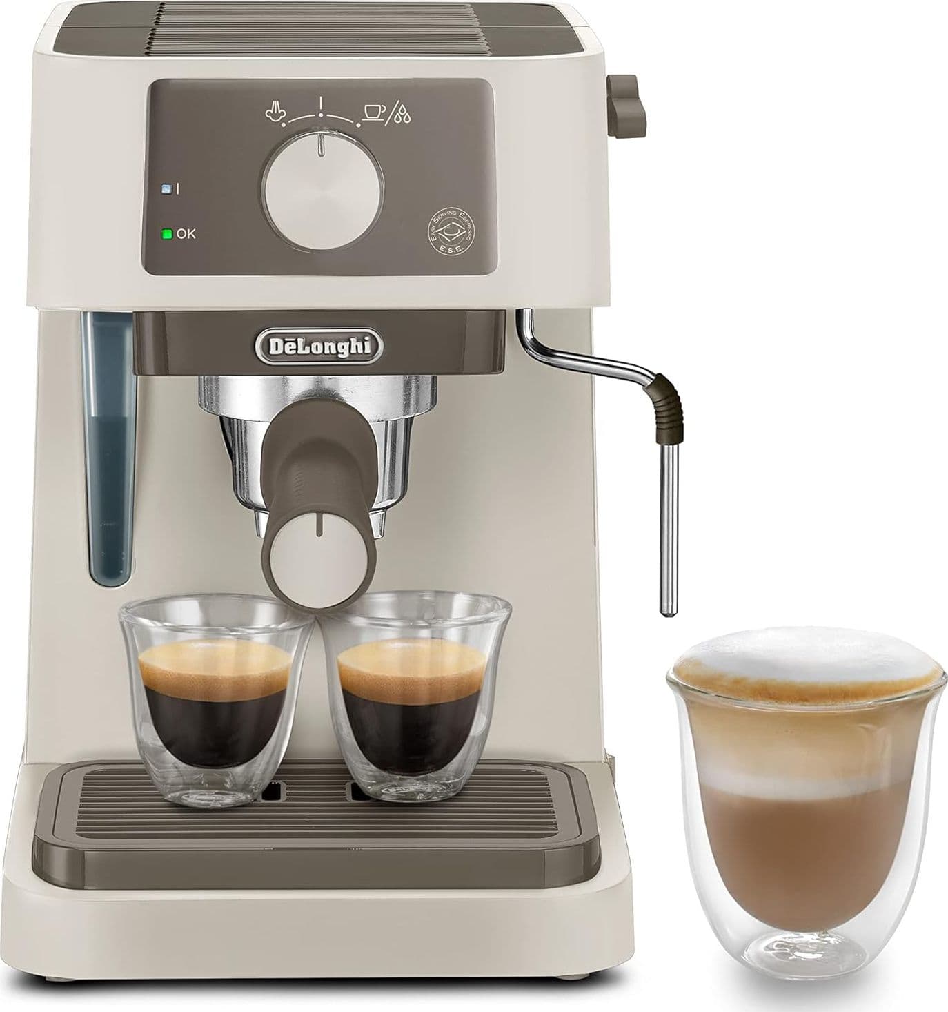 De'Longhi Stilosa EC235.CR, Macchina da caffè manuale, sistema cappuccino, caffè in polvere o Capsule ESE, serbatoio da 1 litro, 1100 W, caldaia in acciaio inossidabile, 1100 W, colore crema in Autocategorizzazione Elettroccasione - Terlizzi, commercioVirtuoso.it
