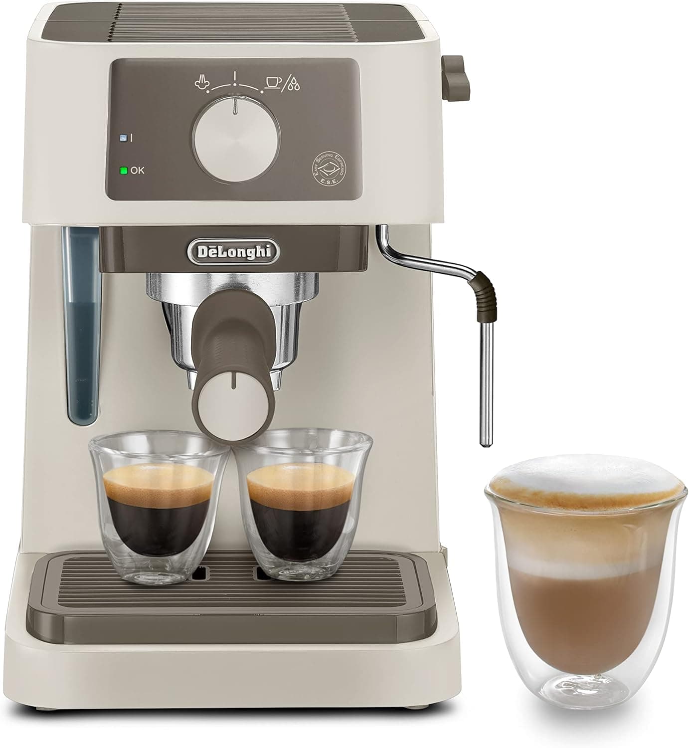 De'Longhi Stilosa EC235.CR, Macchina da caffè manuale, sistema cappuccino, caffè in polvere o Capsule ESE, serbatoio da 1 litro, 1100 W, caldaia in acciaio inossidabile, 1100 W, colore crema in Autocategorizzazione Elettroccasione - Terlizzi, commercioVirtuoso.it