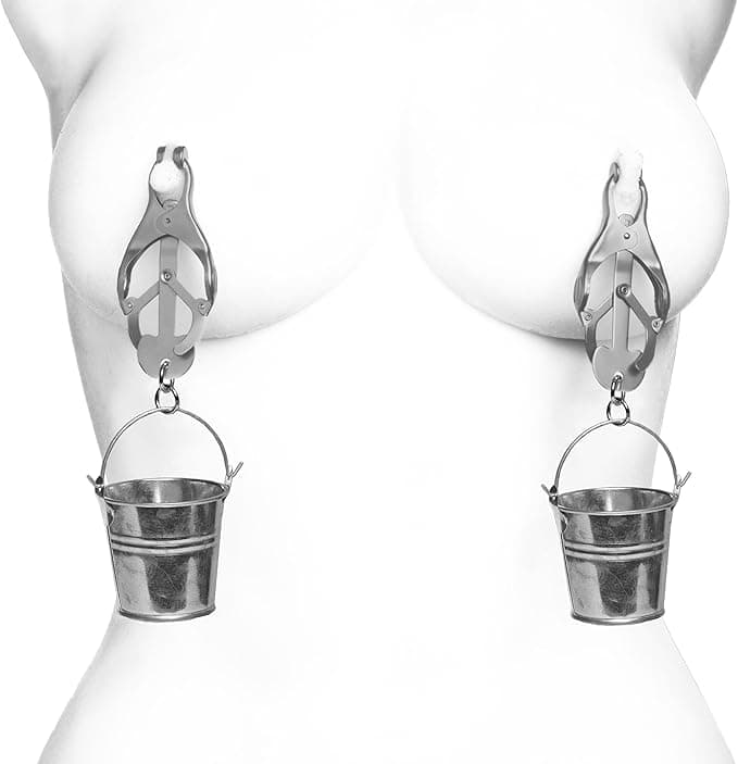Pinze per capezzoli con secchi Master series argento in metallo BDSM Bondage in prodotto Erosdom - Palmi, commercioVirtuoso.it