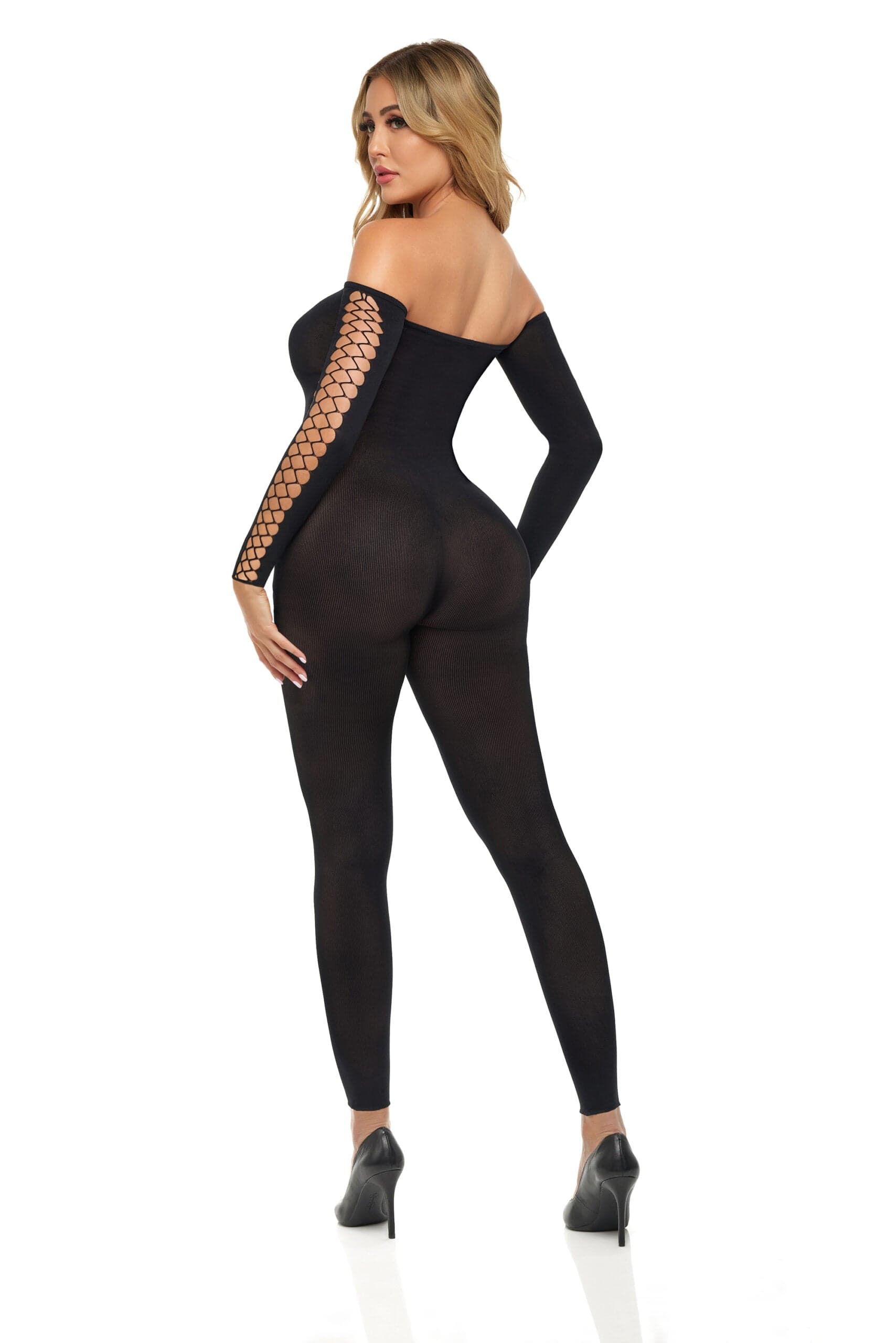 Sexy Tutina Premium Bodystocking Catsuit One Size taglie comode intimo rete nera in prodotto Erosdom - Palmi, commercioVirtuoso.it