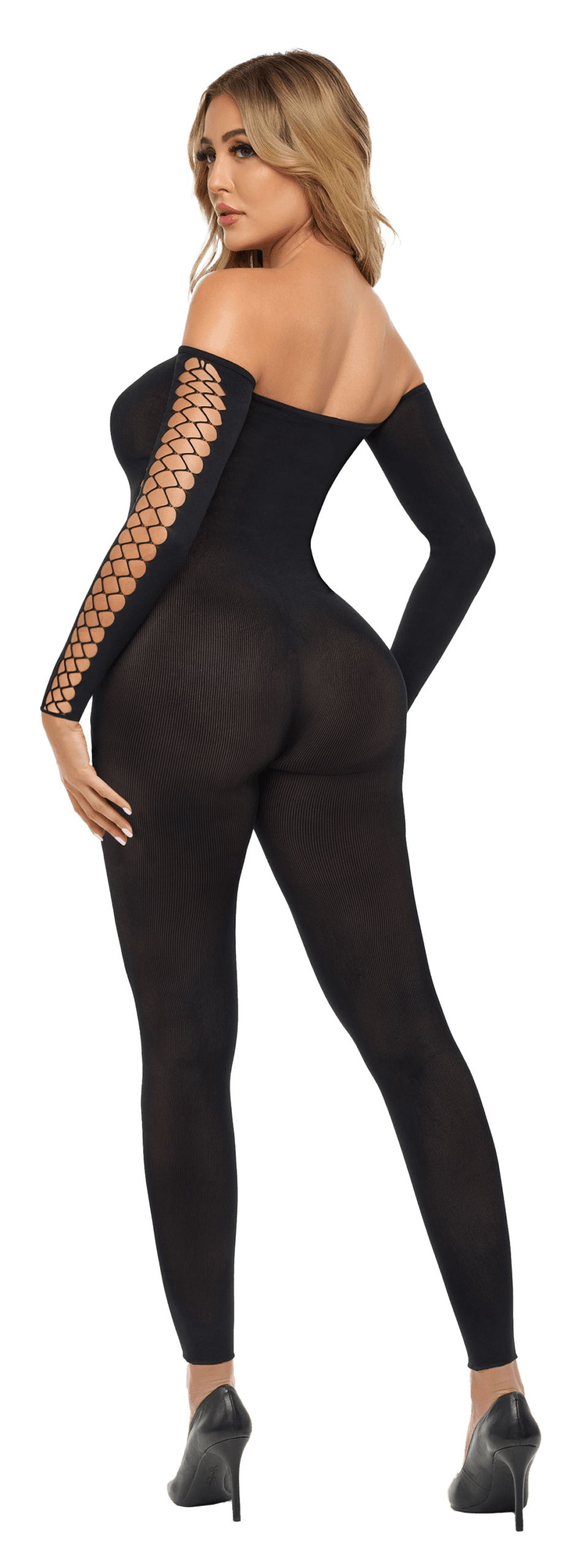 Sexy Tutina Premium Bodystocking Catsuit One Size taglie comode intimo rete nera in prodotto Erosdom - Palmi, commercioVirtuoso.it