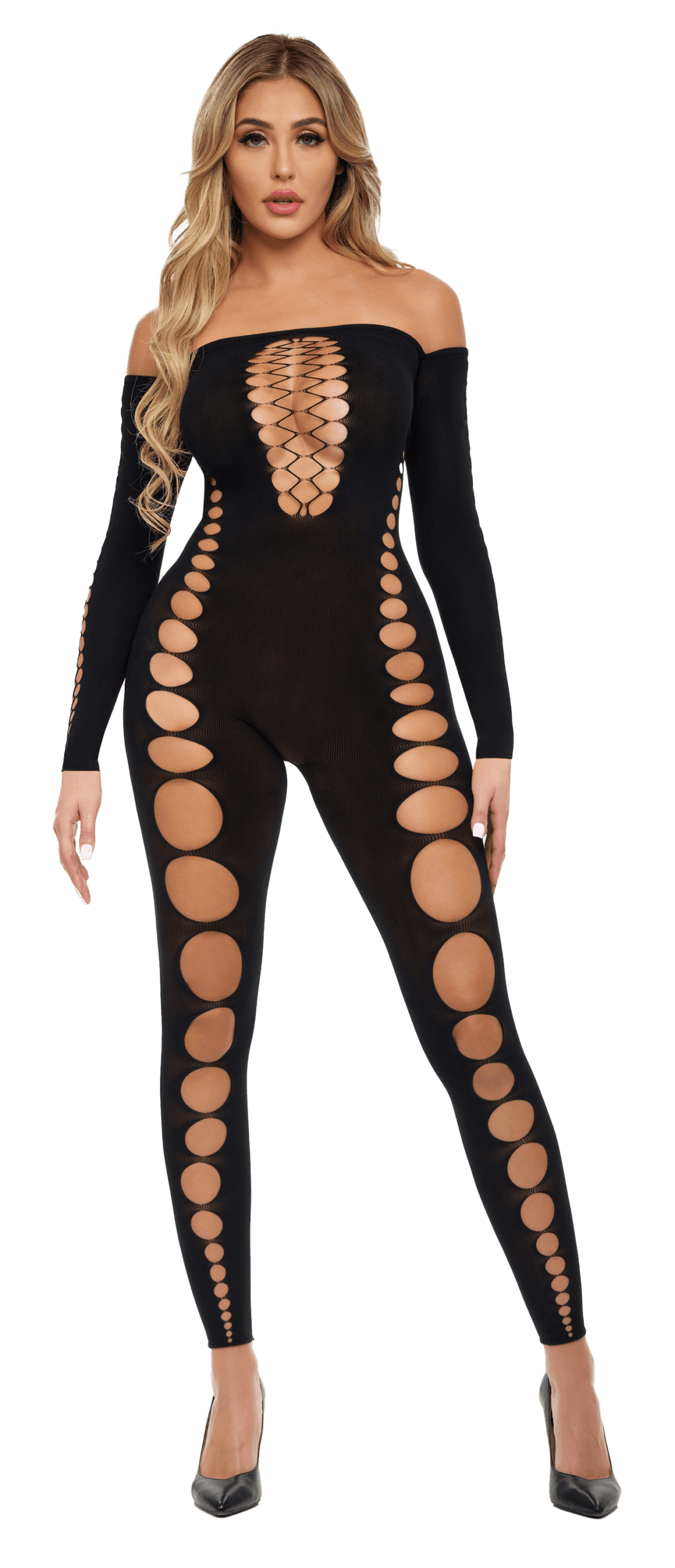 Sexy Tutina Premium Bodystocking Catsuit One Size taglie comode intimo rete nera in prodotto Erosdom - Palmi, commercioVirtuoso.it