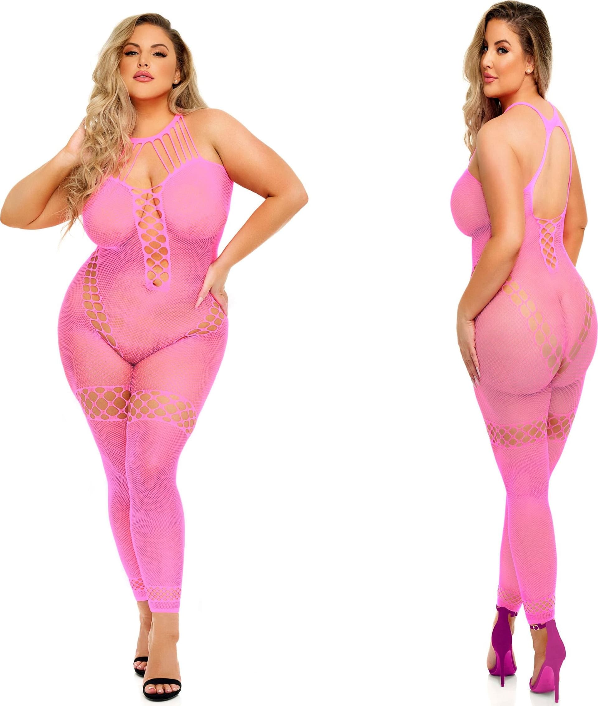 Sexy Tutina Premium Bodystocking rosa Catsuit Queen s. taglie forti 2XL 3XL in prodotto Erosdom - Palmi, commercioVirtuoso.it