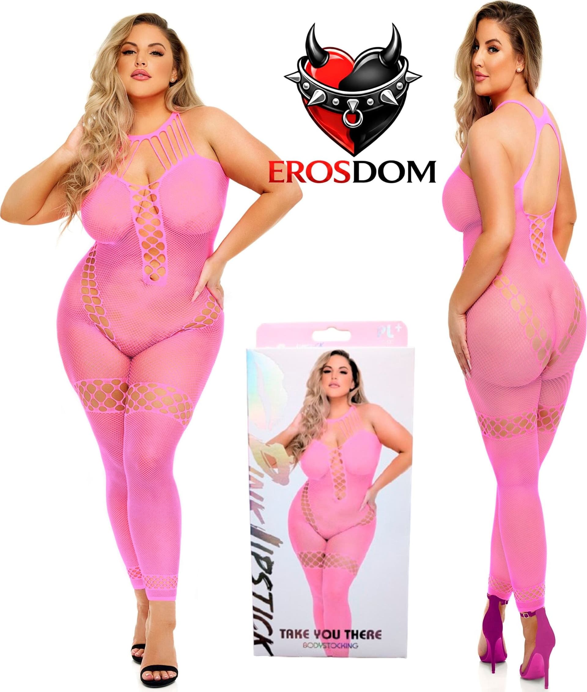 Sexy Tutina Premium Bodystocking rosa Catsuit Queen s. taglie forti 2XL 3XL in prodotto Erosdom - Palmi, commercioVirtuoso.it