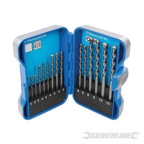 Set di punte da trapano in TCT per muratura 3 - 10 mm Silverline 15 pz in Set punte per trapani Eternal Brico - Ariano Irpino, commercioVirtuoso.it