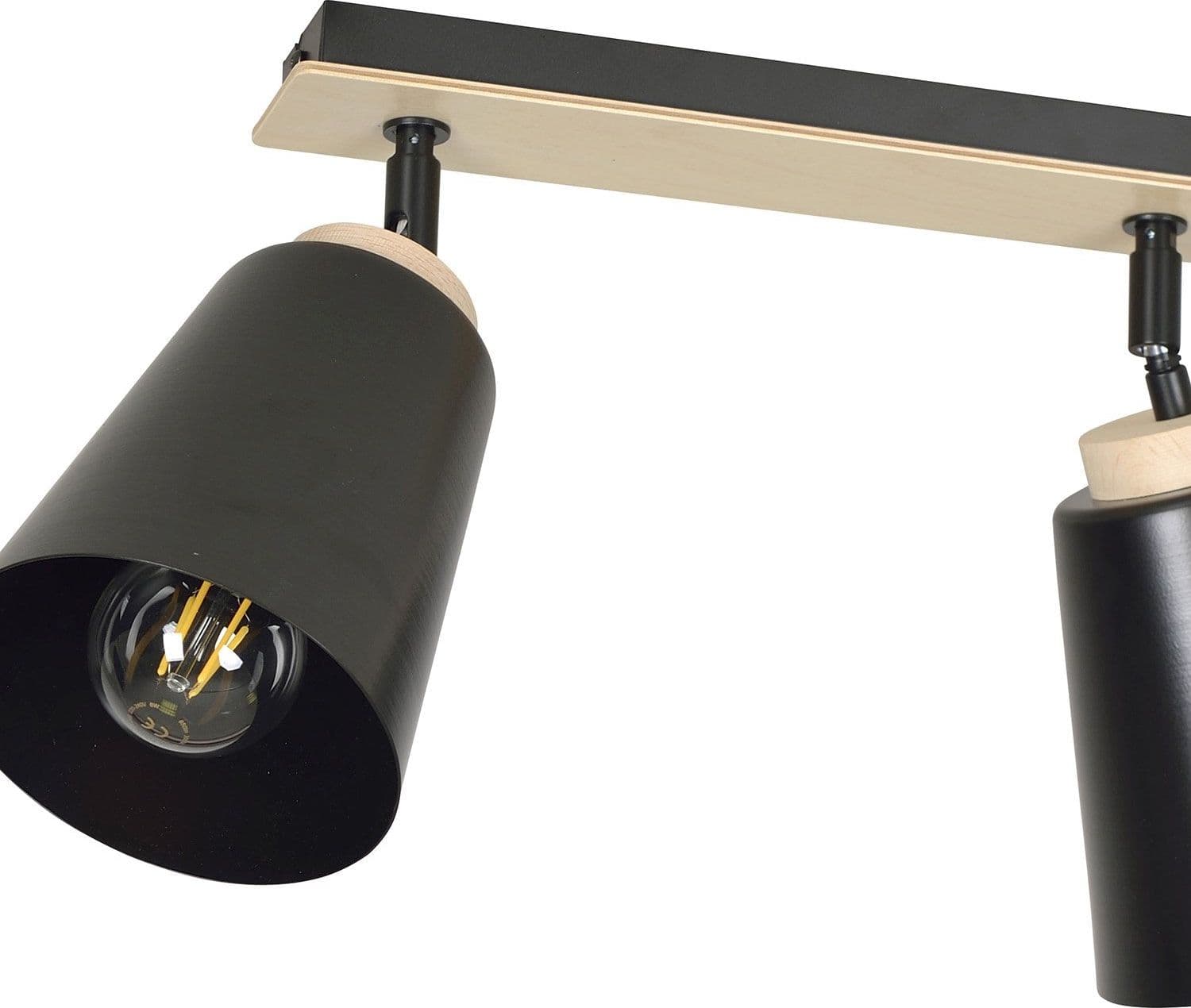 Plafoniera Faretti Spot Orientabili 3 Luci Atlas Acciaio Nero E Legno Naturale in Faretti da soffitto LuceArt - Montecorvino Pugliano, commercioVirtuoso.it