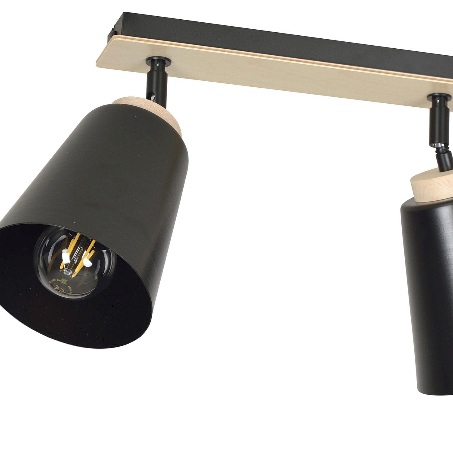 Plafoniera Faretti Spot Orientabili 3 Luci Atlas Acciaio Nero E Legno Naturale in Faretti da soffitto LuceArt - Montecorvino Pugliano, commercioVirtuoso.it