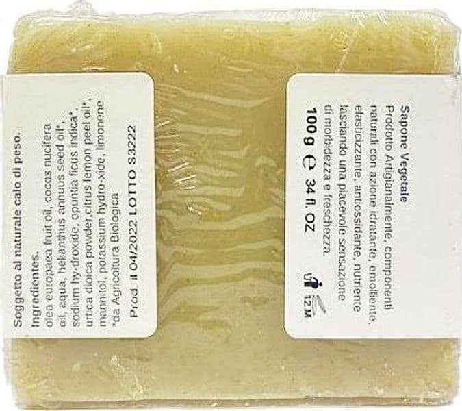 Sapone Vegetale naturale a base di pala Fico d’India, pelle secca, nutriente, detersione viso 100g in Saponi AlBio Sicily - Misilmeri, commercioVirtuoso.it