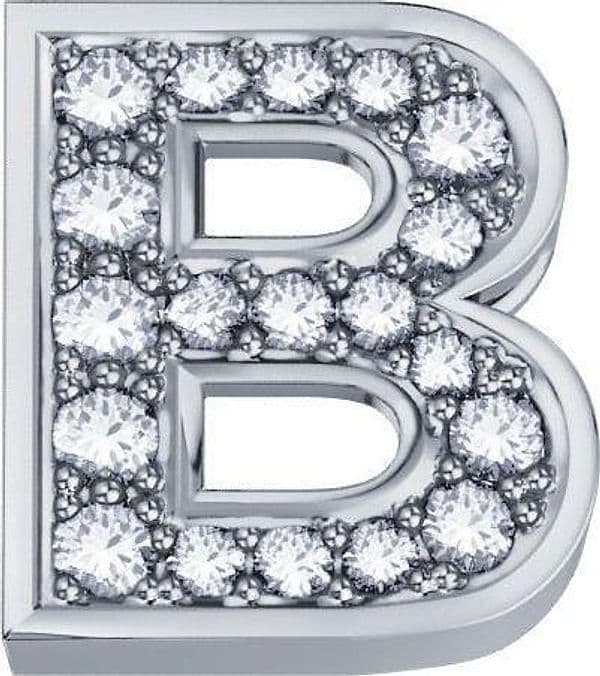 Elements Elemento lettera b in oro bianco e diamanti