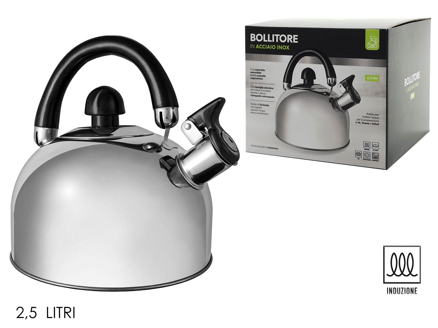Bollitore 2,5 LT in Acciaio