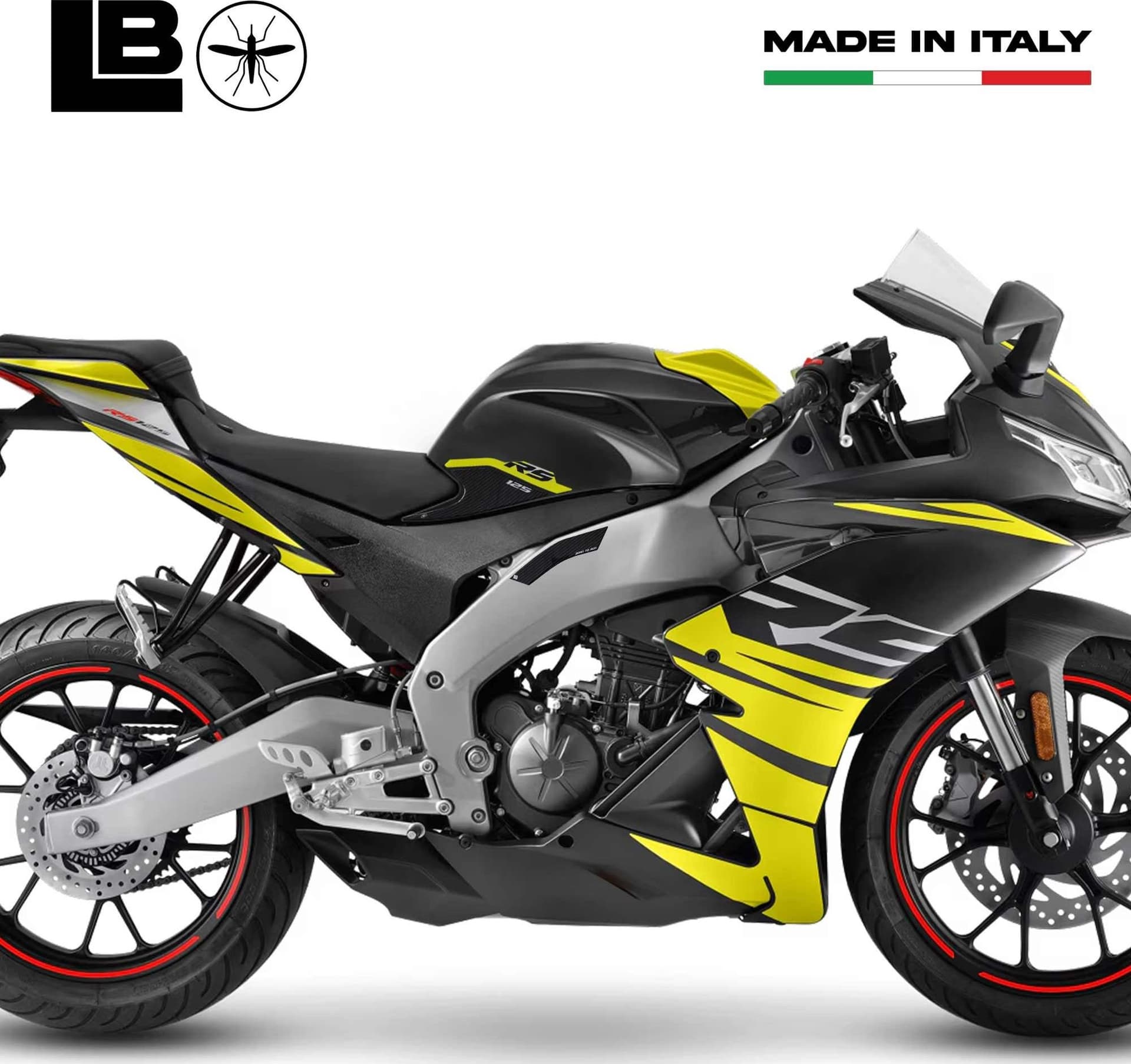 Adesivi 3D Protezioni Laterali Serbatoio compatibile con Aprilia RS 125 2021-25 in Decalcomanie adesivi e magneti LabelBike - Bibbiano, commercioVirtuoso.it