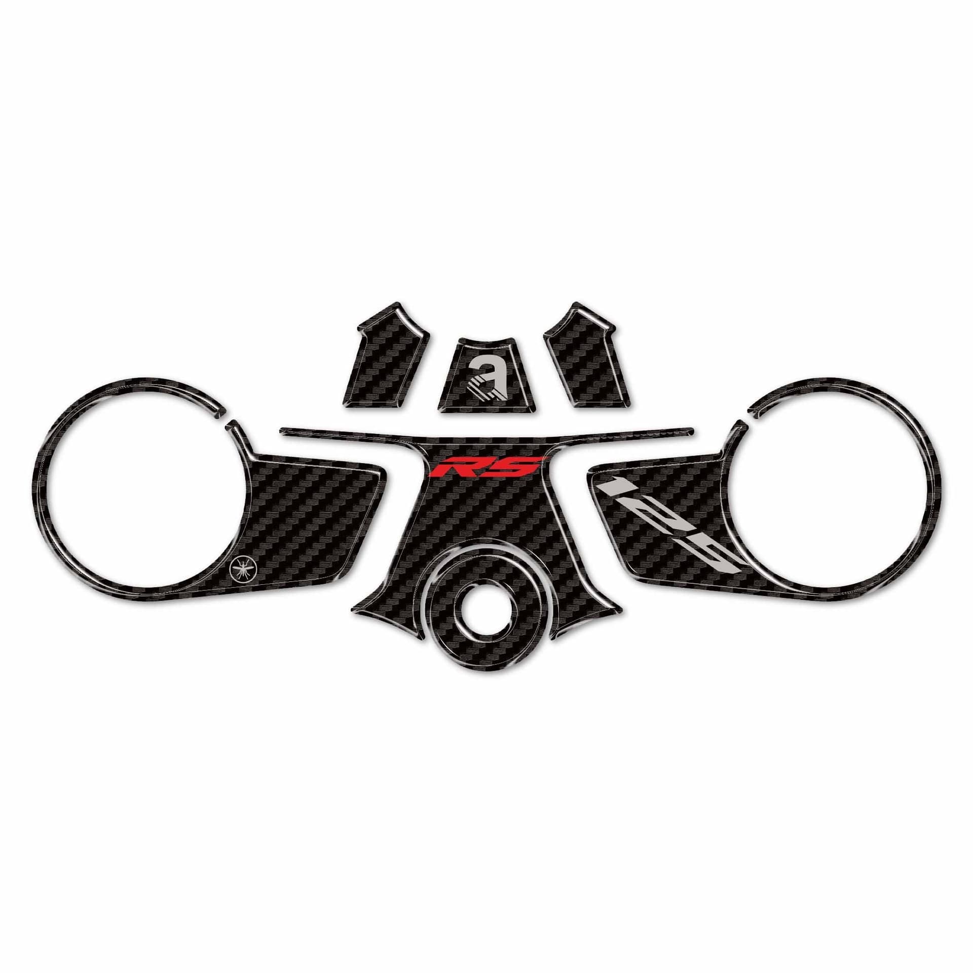 Adesivo 3D Protezione Piastra Sterzo moto compatibile con Aprilia RS 125 2021-25 in Decalcomanie adesivi e magneti LabelBike - Bibbiano, commercioVirtuoso.it