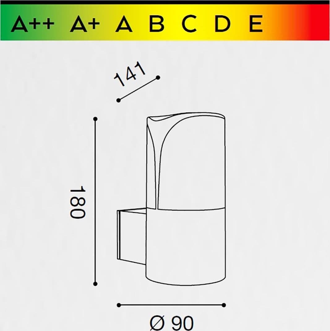 Applique esterno Gea Led STELE UP GES723 E27 LED IP44 alluminio grigio lampada parete moderna in Lampade da parete Lampadari Bartalini - Colle di Val d’Elsa, commercioVirtuoso.it
