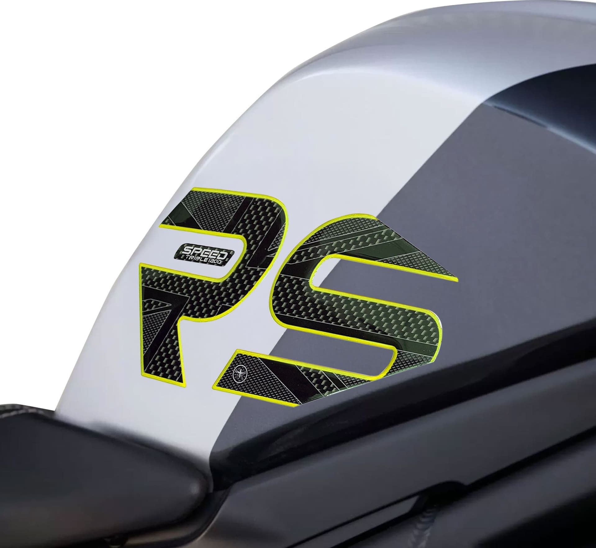 Adesivi 3D Laterali Serbatoio compatibili con Triumph Speed Triple 1200 RS 2025 in Paraserbatoio LabelBike - Bibbiano, commercioVirtuoso.it