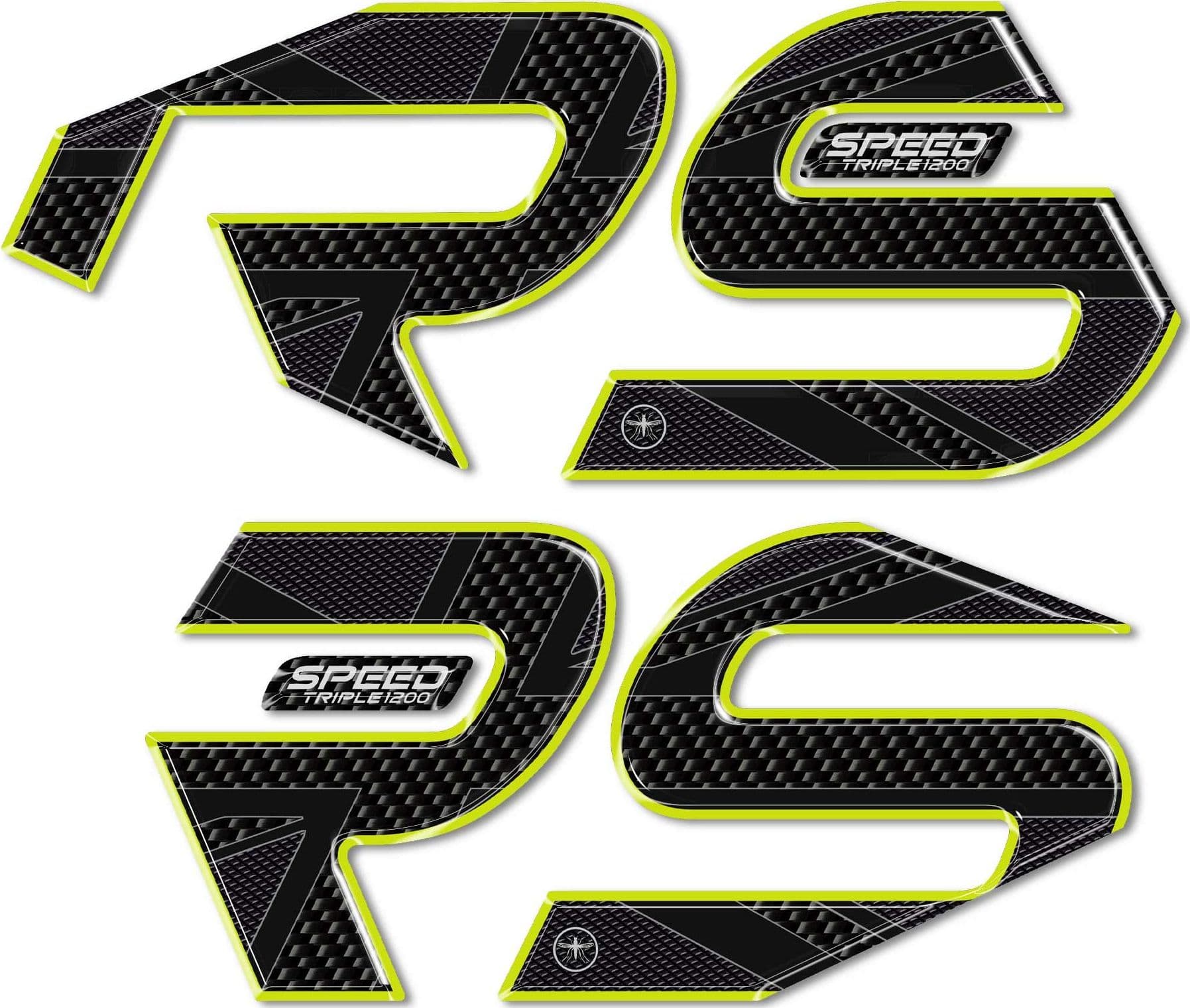 Adesivi 3D Laterali Serbatoio compatibili con Triumph Speed Triple 1200 RS 2025 in Paraserbatoio LabelBike - Bibbiano, commercioVirtuoso.it
