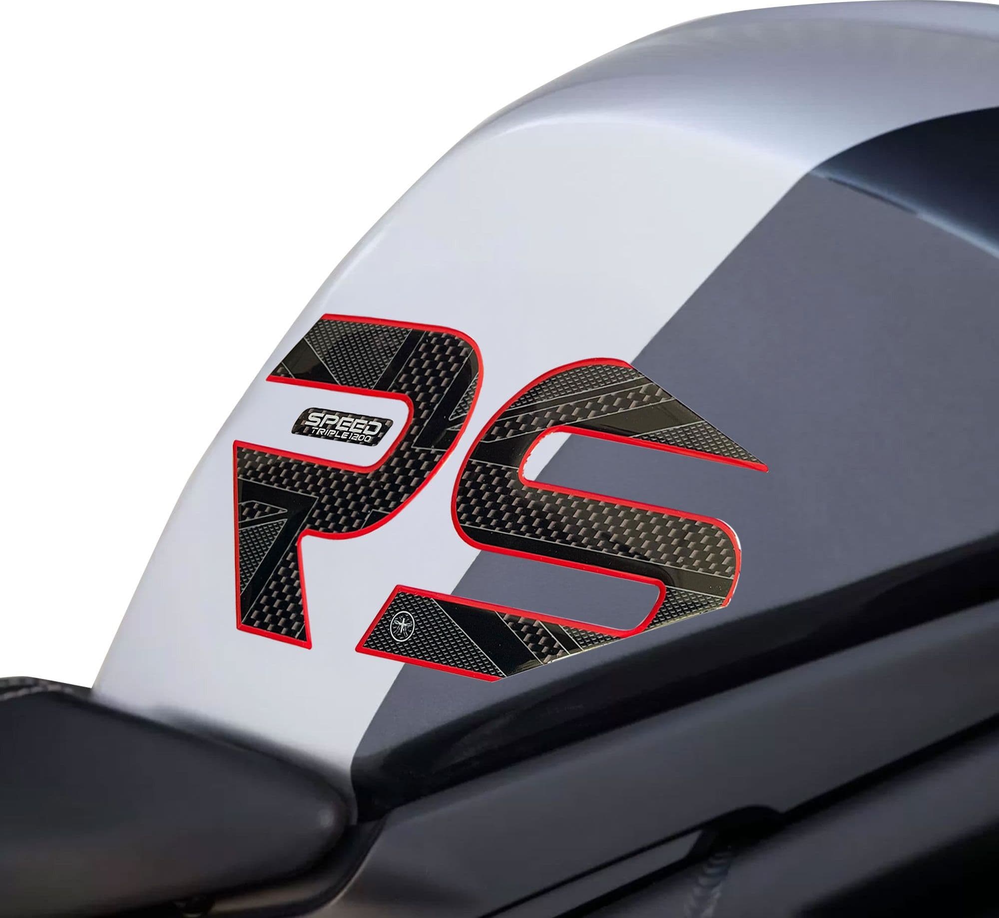 Adesivi 3D Laterali Serbatoio compatibili con Triumph Speed Triple 1200 RS 2025 in Paraserbatoio LabelBike - Bibbiano, commercioVirtuoso.it
