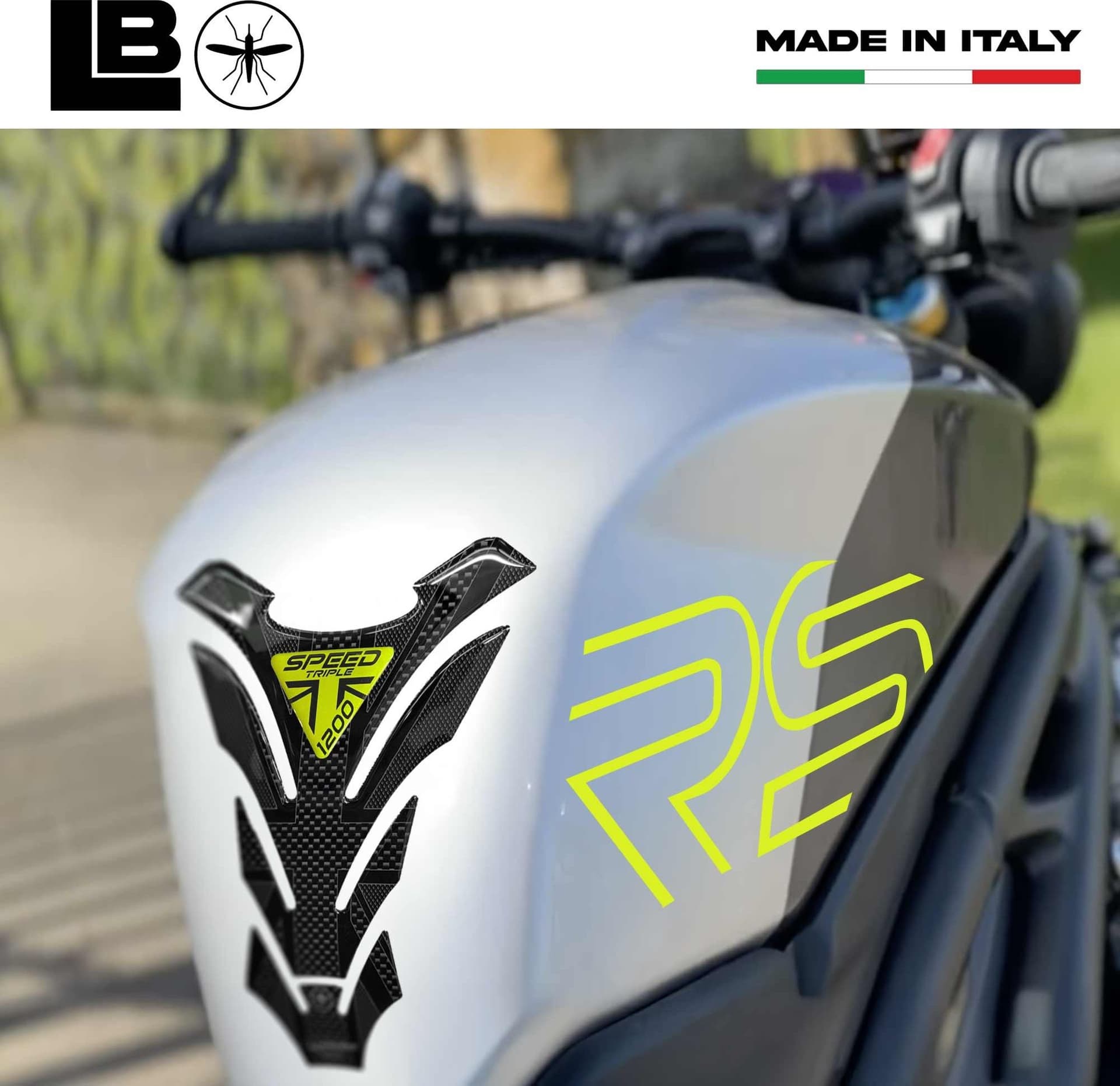 Adesivo 3D Paraserbatoio moto compatibile con Triumph Speed Triple 1200 RS 2025 in Decalcomanie adesivi e magneti LabelBike - Bibbiano, commercioVirtuoso.it