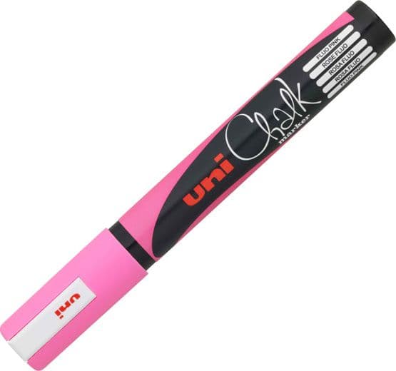 Marcatore A Gesso Liquido Uni Chalk P.Tonda Rosa Fluo Uni Mitsubishi
