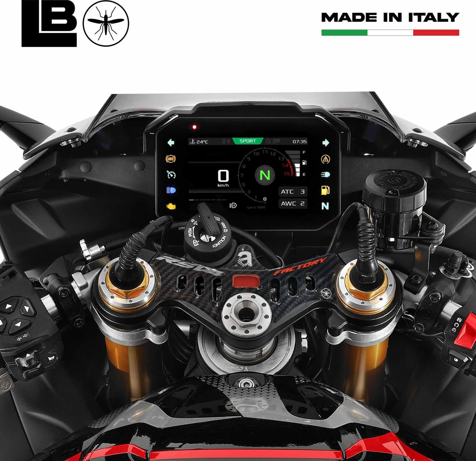 Adesivo Piastra Protezione Sterzo moto compatibile con Aprilia RSV4 Factory 2025 in Decalcomanie adesivi e magneti LabelBike - Bibbiano, commercioVirtuoso.it