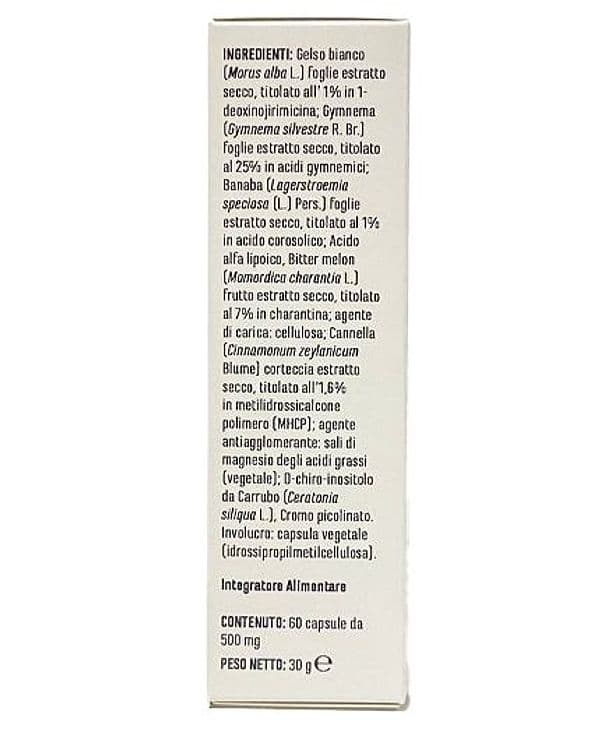 Glicem stop 60 caps. Gelso, Gymnema, Acido folico, Banaba, Cannella, Cromo, metabolismo dei carboidrati e del glucosio in Multivitamine e minerali AlBio Sicily - Misilmeri, commercioVirtuoso.it