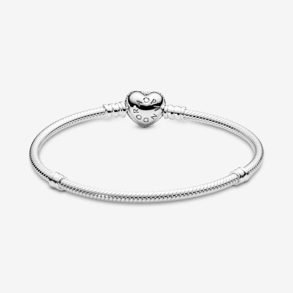 Pandora Bracciale con maglia snake e chiusura a cuore scintillante in Bracciali Alba Gioielli - Casoria, commercioVirtuoso.it