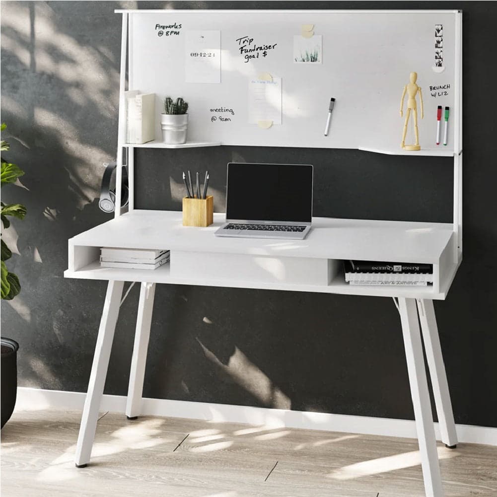 Scrivania Multifunzione con Lavagna Magnetica Cassetto 127.5x60cm Legno Bianco in Scrivanie Danyx - Casoria, commercioVirtuoso.it