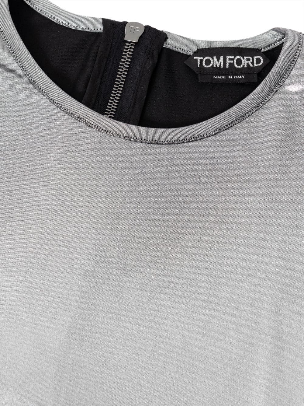 Tom Ford Maglietta in tessuto metallizzato argento da donna in T-shirt Drestige - Casamassima, commercioVirtuoso.it