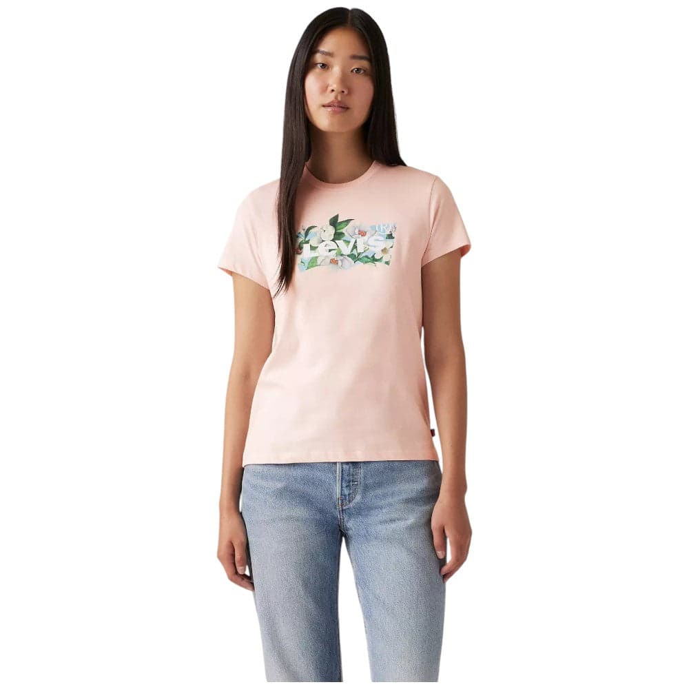 Levi's t-shirt rosa logo grande floreale 173692946