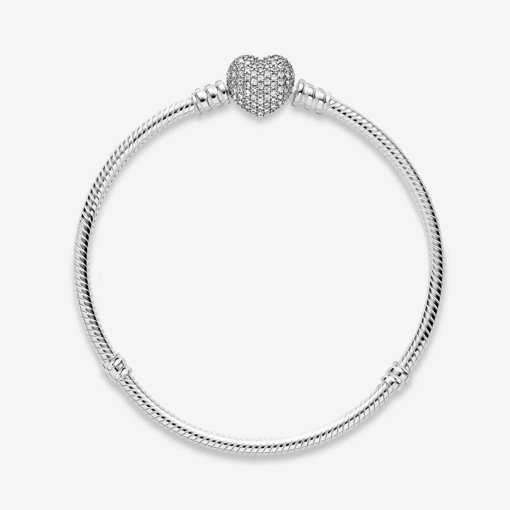 Pandora Bracciale con maglia snake e chiusura a cuore scintillante in Bracciali Alba Gioielli - Casoria, commercioVirtuoso.it